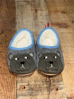 Joules Slippet Felt Mules Faux Fur Kids Slippers Bears Sz X Small 8/9 US